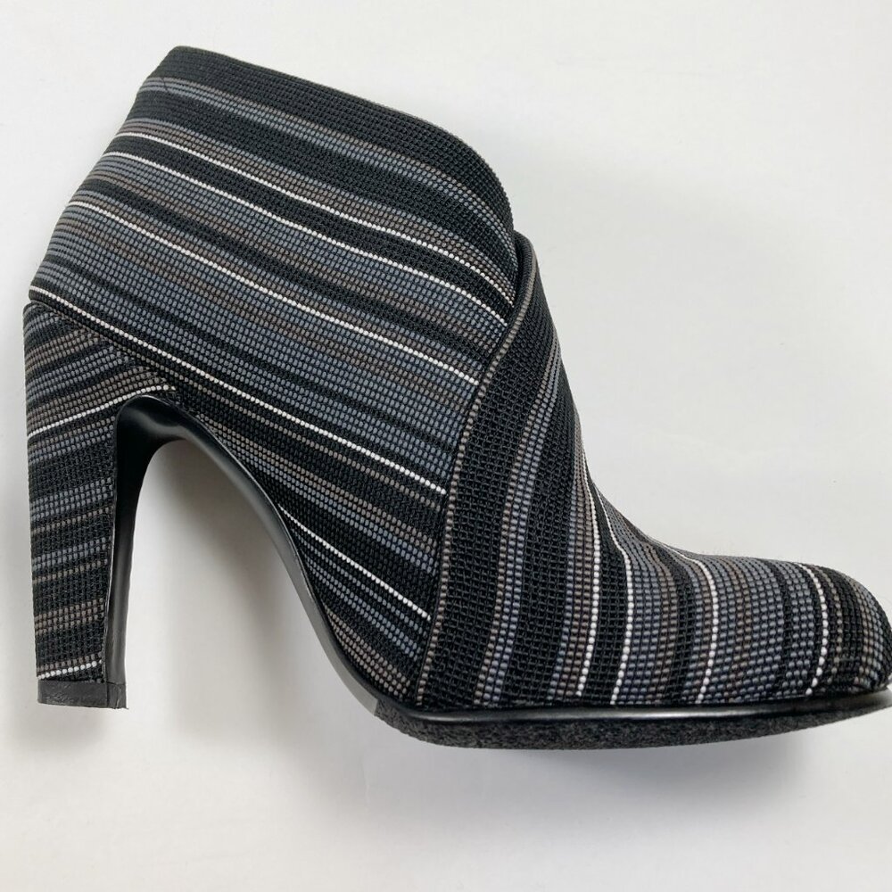 United Nude Black and Gray Striped Ankle Booties - Picture 6 of 9